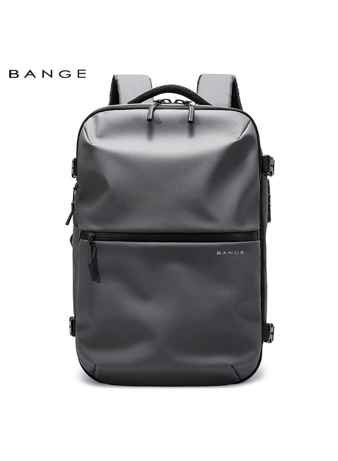 BANGE 7875 Grey Hot Sell New Arrival TSA Lock Waterproof Men Anti Theft Travel air Vacuum sealed Compression Backpack - Image 1